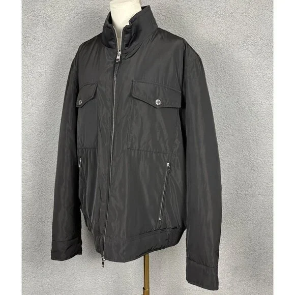 Michael Kors XXL Mens Black Zip-Up Jacket Front Pockets & High Collar Black NWTs - Picture 4 of 8